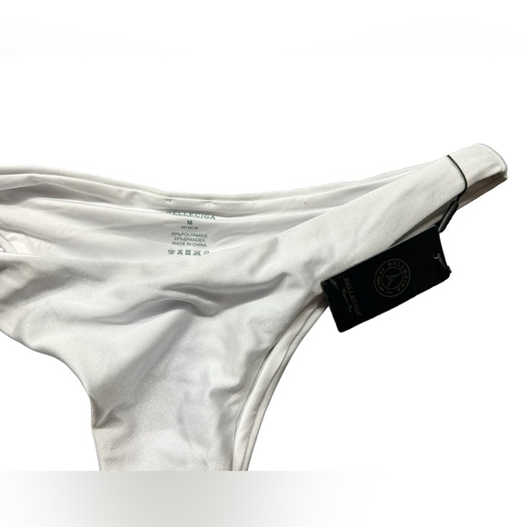 RELLECIGA Women's White High Cut Thong Bikini Bottom Size small NWT - Picture 6 of 6